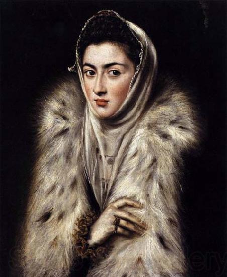 GRECO, El A Lady in a Fur Wrap Norge oil painting art